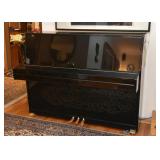 Beautiful Black Lacquer Suzuki Upright Piano with Brass Details (it comes with a piano bench, not sh