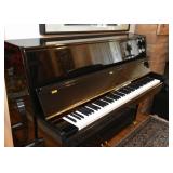 Beautiful Black Lacquer Suzuki Upright Piano with Brass Details (it comes with a piano bench, not sh
