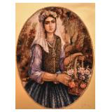 Framed Persian Tabriz Carpet Artwork / Wall Hanging