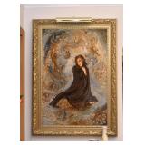 Framed Persian Tabriz Carpet Artwork / Wall Hanging