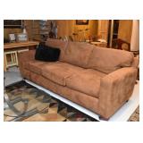 Caramel Brown 3-Seat Microfiber Sofa