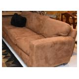 Caramel Brown 3-Seat Microfiber Sofa