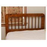 Twin Bed with Wood Headboard, Mattress, Box Spring