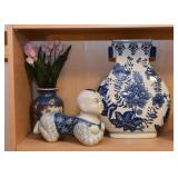 Blue & White Porcelain / Pottery, Asian Figurines, Etc.