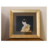 Framed Japanese Relief Geisha Portrait / Shadowbox