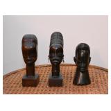 Wood Carved African Busts
