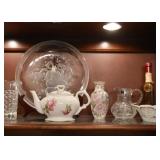 Teapot, Pottery Vases, Glassware, Etc.