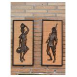 Figural Wood Carved Wall Hangings 