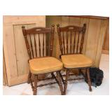 Set of 5 Vintage Wood Dining Chairs