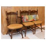 Set of 5 Vintage Wood Dining Chairs