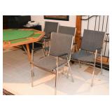 Set of 4 Chrome Armchairs (Gray Fabric)