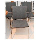 Set of 4 Chrome Armchairs (Gray Fabric)