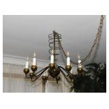Brass & Black Metal Chandelier