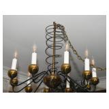 Brass & Black Metal Chandelier