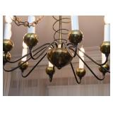 Brass & Black Metal Chandelier
