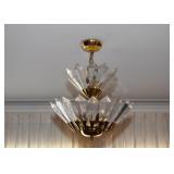 Brass & Lucite Ceiling Light Fixture / Pendant