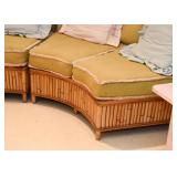 Vintage Bamboo Curved Sectional Sofa