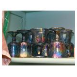 Vintage Carnival Glass (Blue & Orange)