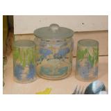 Vintage Juice Glasses & Jar