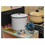 Enamelware Stock Pot, Vintage Iron