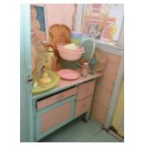 Vintage Kitchen Cabinet with Enamel Top