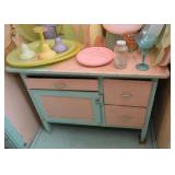 Vintage Kitchen Cabinet with Enamel Top