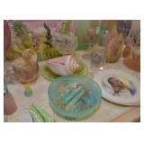 Vintage Pastel Plastics, Glassware & Pottery