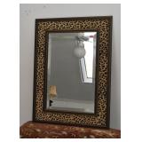 Wall Mirror with Leopard Print Frame