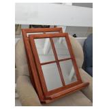 3 Window Style Wall Mirrors with Shelves