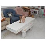Primitive White Painted Coffee / Cocktail Table