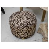 Leopard Print Footstool / Ottoman