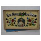 Vintage "God Bless Our Home" Wall Hanging