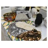 Beaded Evening Bags / Clutches, Silver Sequin Beret