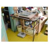 Vintage Metal Desk / Vanity / Table, Bath Scale, Etc.