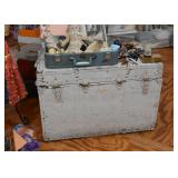 White Painted Steamer Trunk