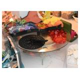 Round Coffee Table (painted metal base & glass top)