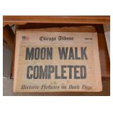 Vintage Chicago Tribune Newspaper - Moon Walk, 1969