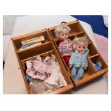 Vintage Dolls with Case & Clothing