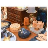 Bird Figurine, Candle Holders, Trinket Boxes