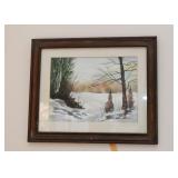Framed Watercolor Painting, Signed