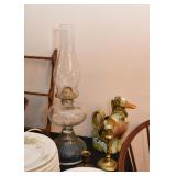 Oil Lamp, Pottery Duck Pitcher