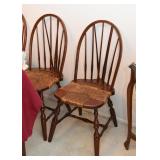 Set of 6 Spindle Back Dining Chairs with Rush Seats (1 Captain