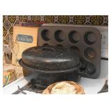 Enamelware Roaster, Muffin Baking Pan 