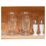 Ice Cream Sundae Glasses, Milk Glass Salt & Pepper