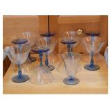 Vintage Blue Glass Stemware