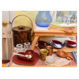 Vintage Ice Bucket, Folding Tray, Dishware, Metal Mortar & Pestles, Serving Pieces, Etc.