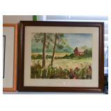 Framed Watercolor Painted, Signed