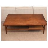 MCM Cocktail / Coffee Table with Rattan Lower Shelf