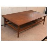 MCM Cocktail / Coffee Table with Rattan Lower Shelf