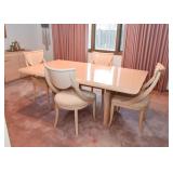 Ello Limed Oak Dining Table & Epos Side Chairs (from Merchandise Mart),includes 1 extra leaf